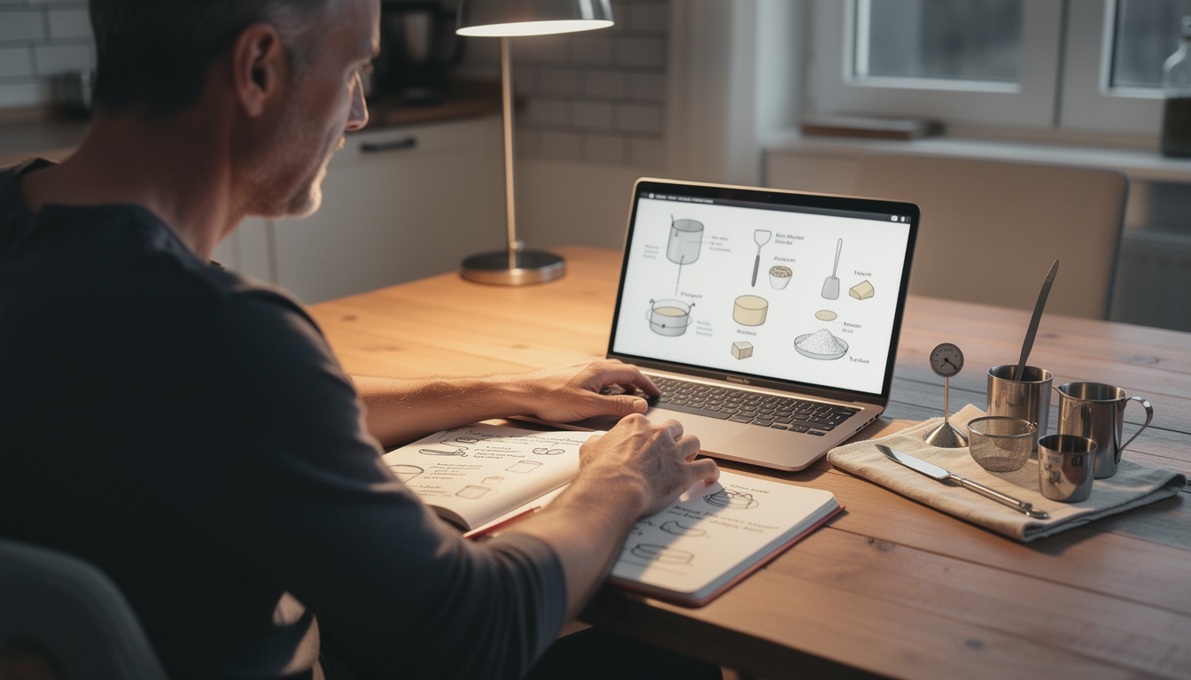 Online-Kurs Käseherstellung auf einem Laptop-Bildschirm